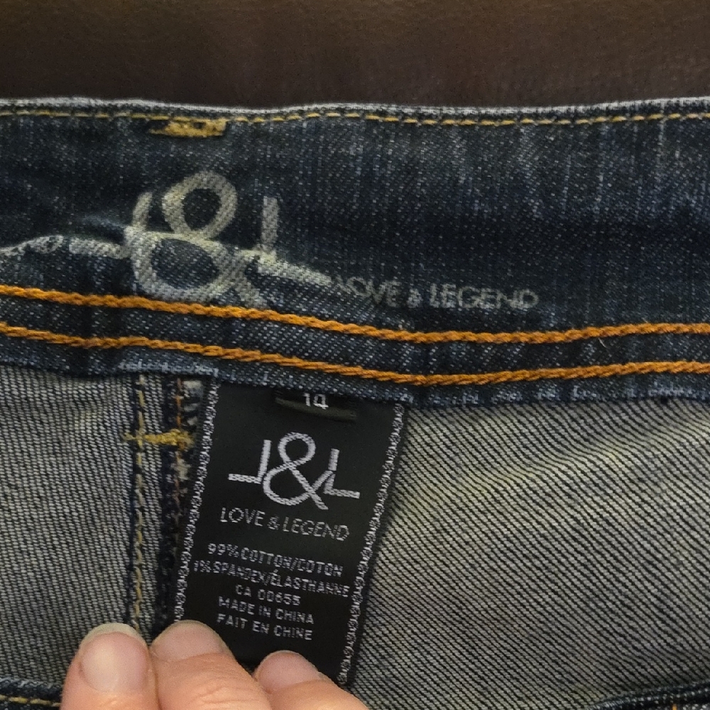 Love & Legend Blue Jeans with Contrast Stitching and Classic Texture